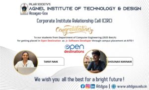 Computer Engineering (2025 Batch) placed in Open Destinations through campus placement @ AITD