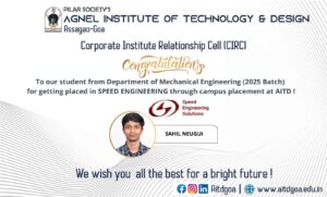 Mechanical Engineering (2025 Batch) placed in Speed Engineering Solutions through campus placement @ AITD