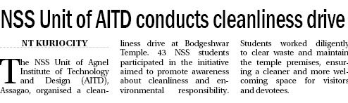 NSS Unit of AITD conducts cleanliness drive