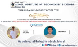 Mechanical Engineering (2025 Batch) placed in BUOYANCY through campus placement @ AITD