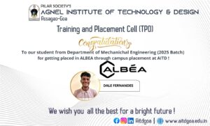 Mechanical Engineering (2025 Batch) placed in Albea through campus placement @ AITD