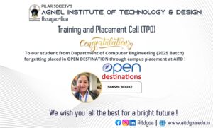 Computer Engineering (2025 Batch) placed in Open Destinations through campus placement @ AITD
